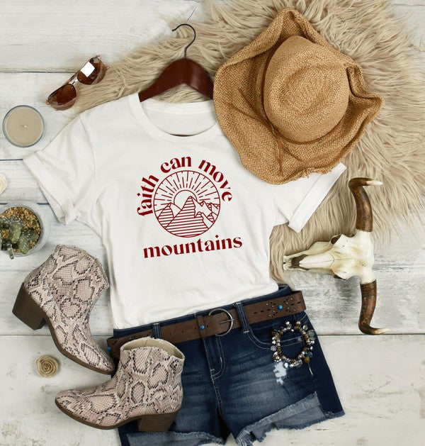 Faith Can Move Mountains Crew Neck Tee