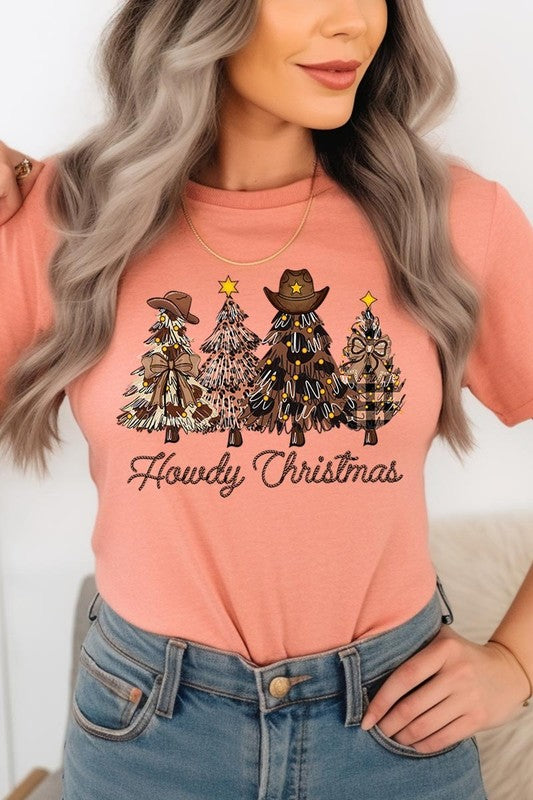 Howdy Christmas Tree Western Christmas Graphic Tee