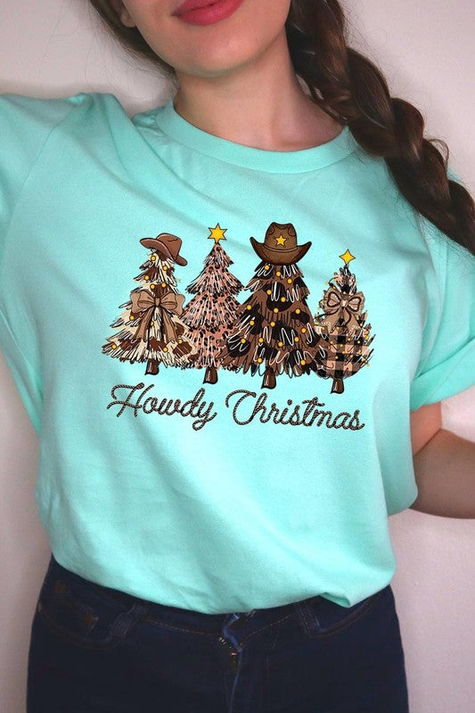 Howdy Christmas Tree Western Christmas Graphic Tee