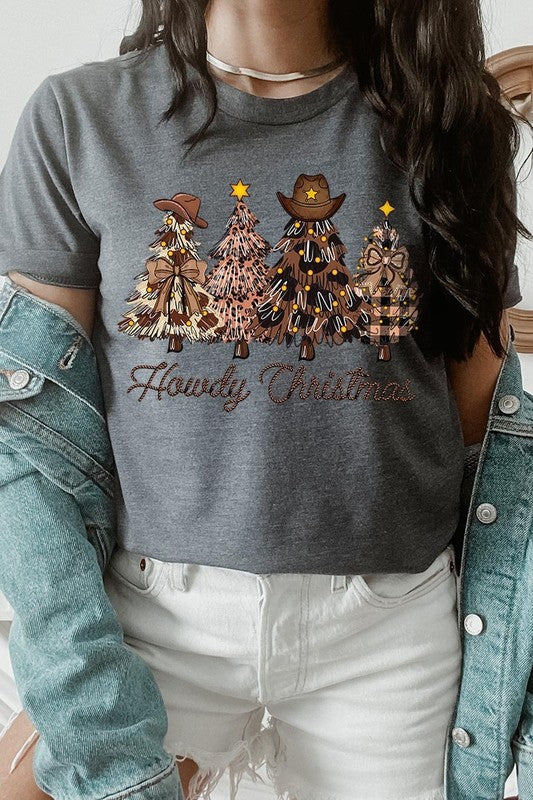 Howdy Christmas Tree Western Christmas Graphic Tee