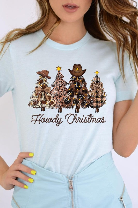 Howdy Christmas Tree Western Christmas Graphic Tee