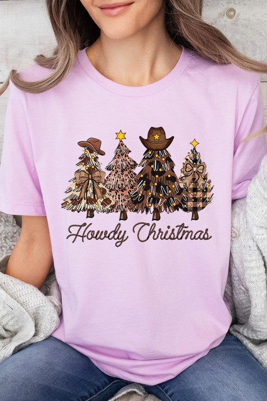 Howdy Christmas Tree Western Christmas Graphic Tee