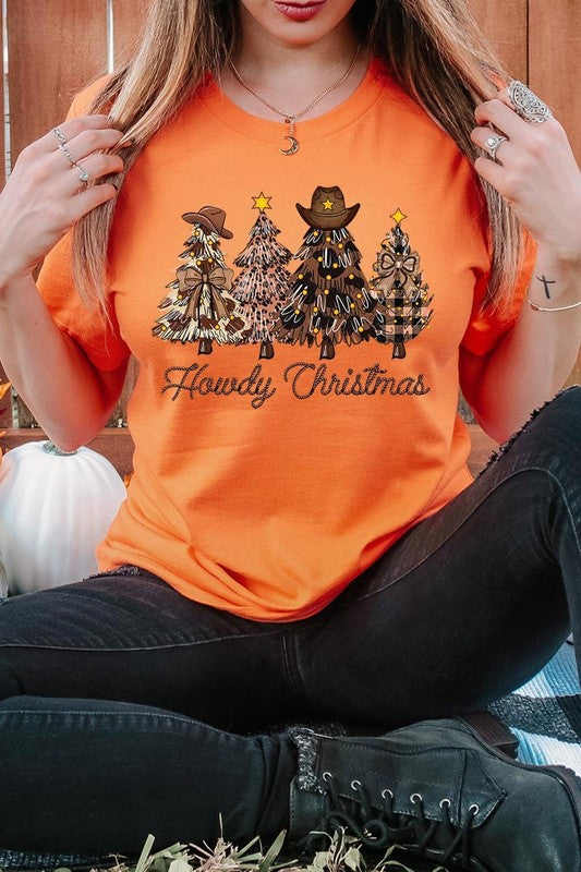 Howdy Christmas Tree Western Christmas Graphic Tee