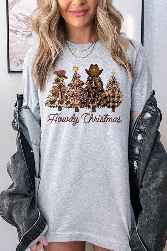 Howdy Christmas Tree Western Christmas Graphic Tee
