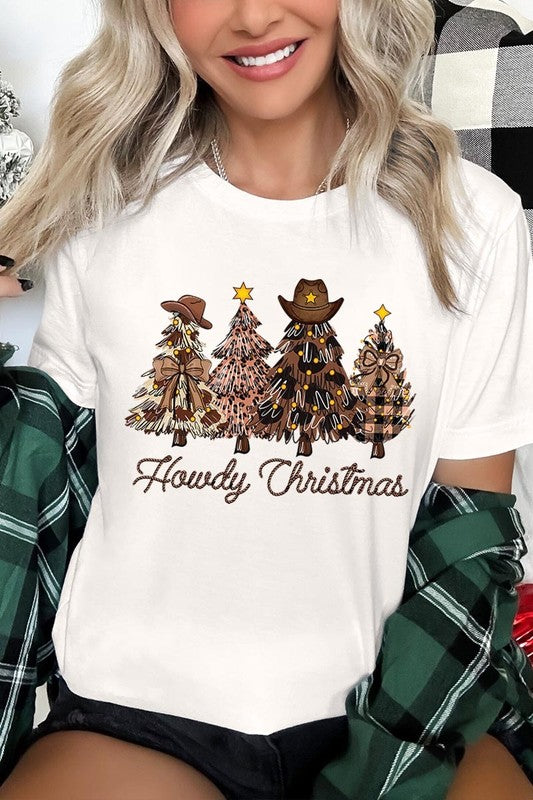 Howdy Christmas Tree Western Christmas Graphic Tee