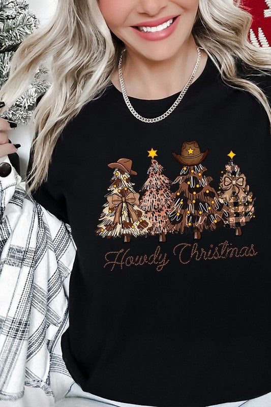 Howdy Christmas Tree Western Christmas Graphic Tee