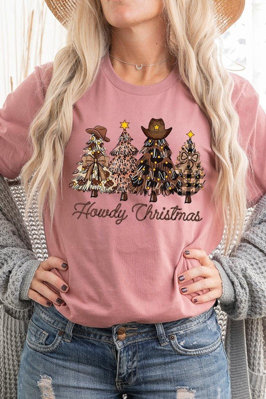 Howdy Christmas Tree Western Christmas Graphic Tee
