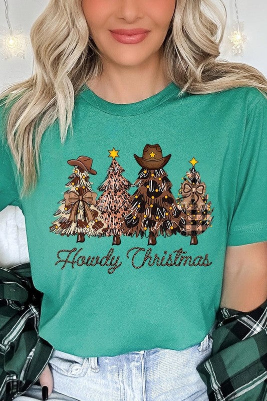 Howdy Christmas Tree Western Christmas Graphic Tee