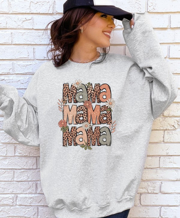 Mama Stacked Floral Graphic Sweatshirt
