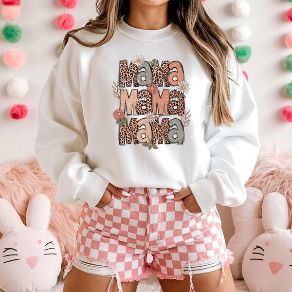 Mama Stacked Floral Graphic Sweatshirt