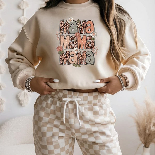 Mama Stacked Floral Graphic Sweatshirt