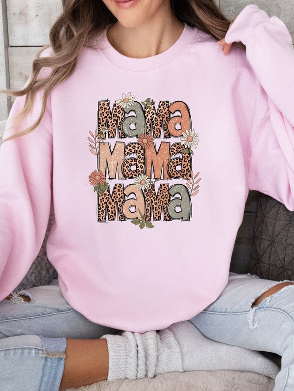 Mama Stacked Floral Graphic Sweatshirt