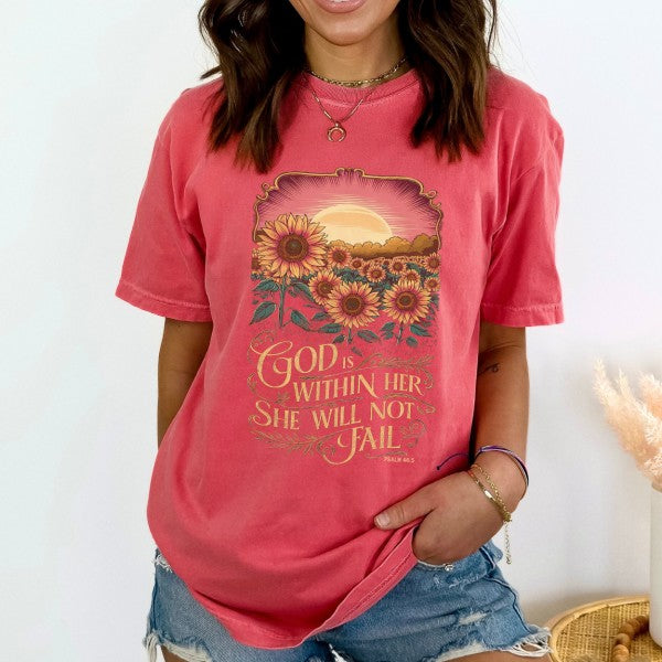 Christian Graphic t-shirt, Floral Religious top