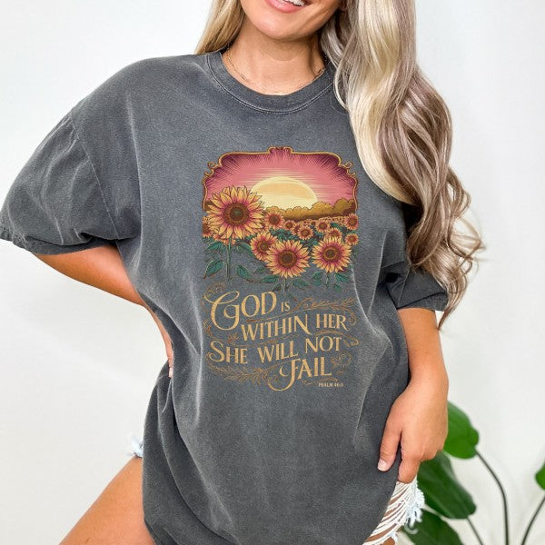 Christian Graphic t-shirt, Floral Religious top