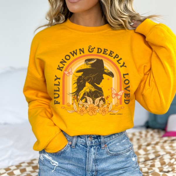Western cowgirl Christian graphic sweatshirt
