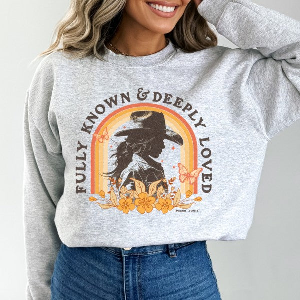 Western cowgirl Christian graphic sweatshirt