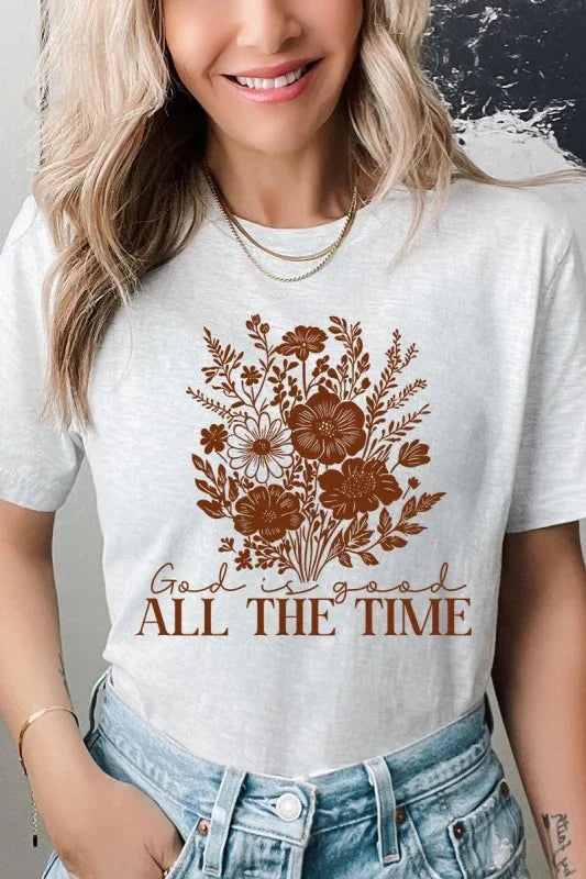 God Is Good Floral Graphic Tee
