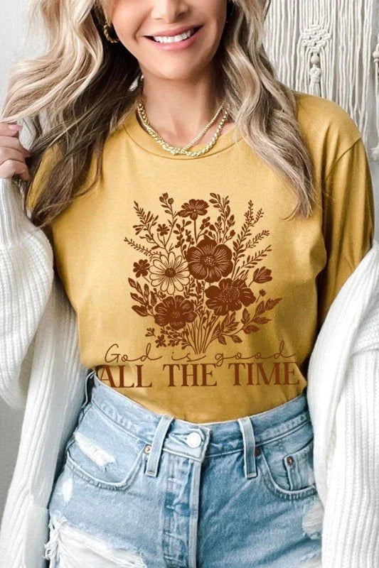 God Is Good Floral Graphic Tee