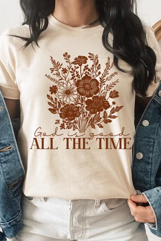 God Is Good Floral Graphic Tee