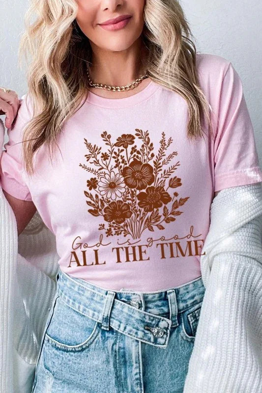 God Is Good Floral Graphic Tee