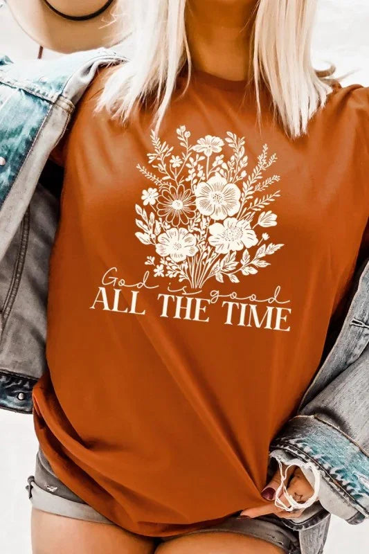 God Is Good Floral Graphic Tee