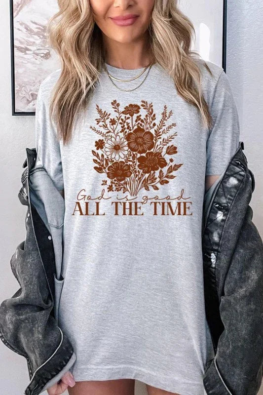 God Is Good Floral Graphic Tee