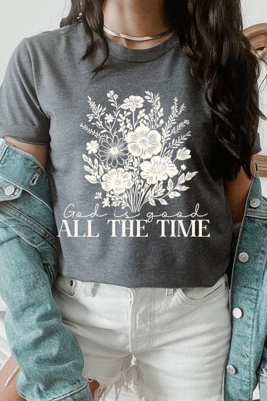 God Is Good Floral Graphic Tee