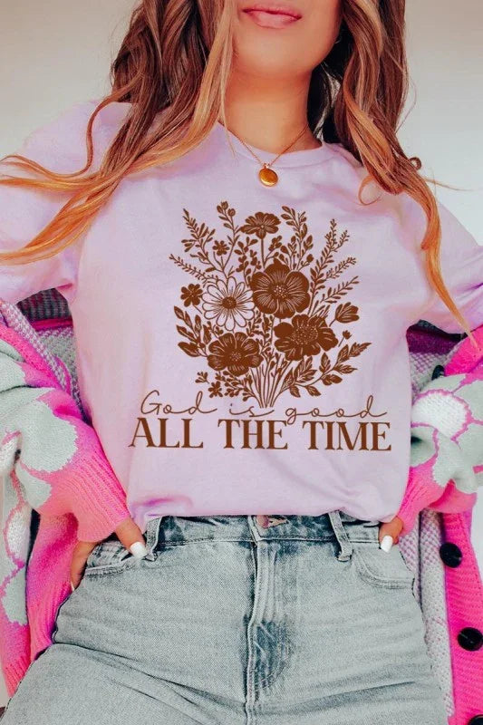 God Is Good Floral Graphic Tee