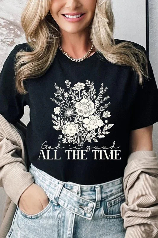 God Is Good Floral Graphic Tee