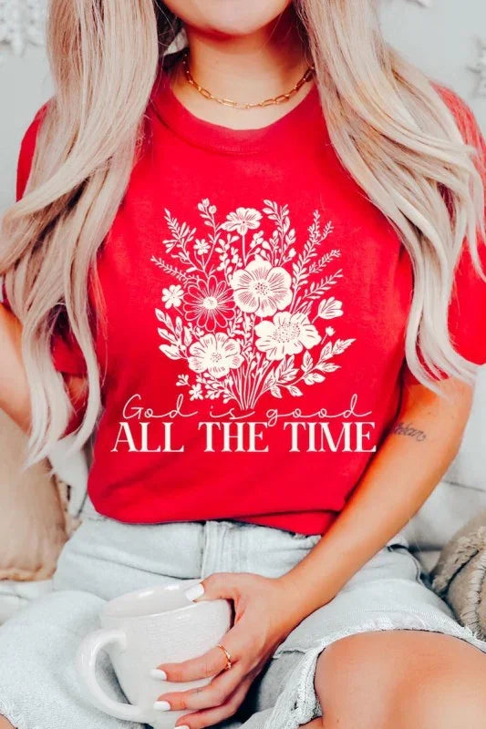 God Is Good Floral Graphic Tee