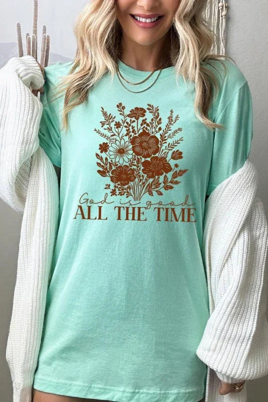God Is Good Floral Graphic Tee