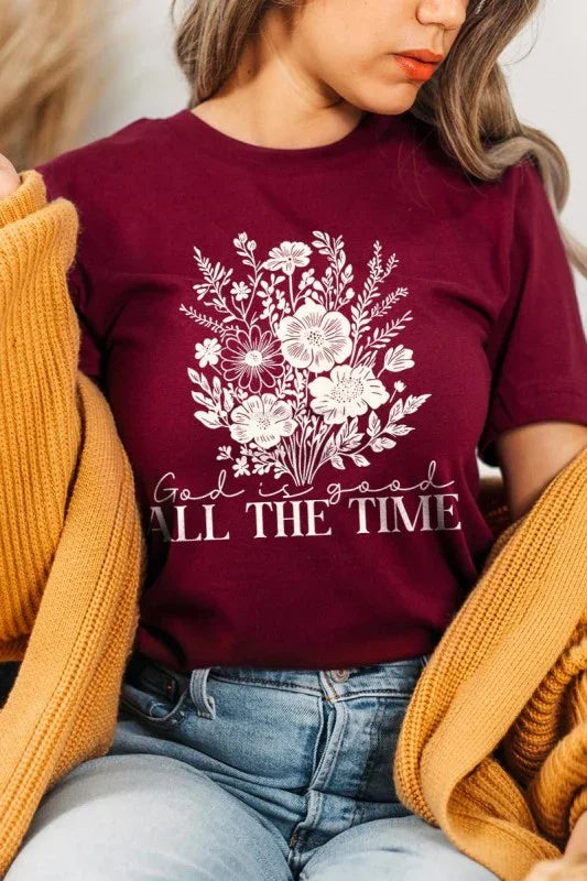 God Is Good Floral Graphic Tee