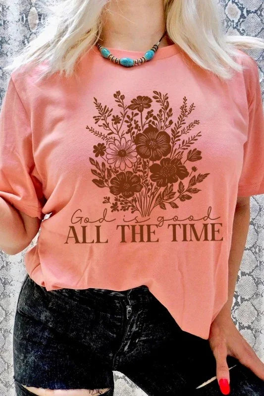 God Is Good Floral Graphic Tee