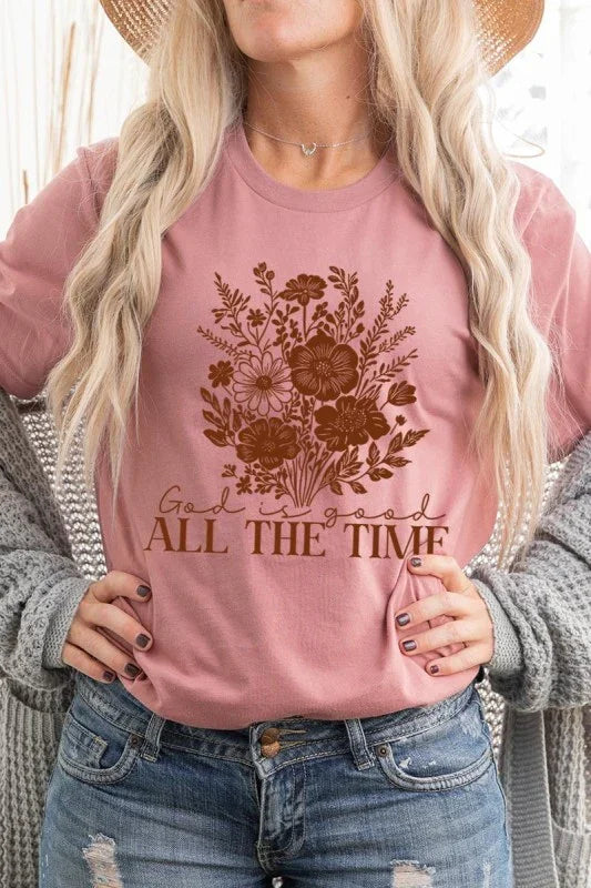 God Is Good Floral Graphic Tee