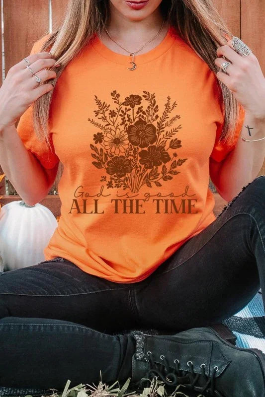 God Is Good Floral Graphic Tee