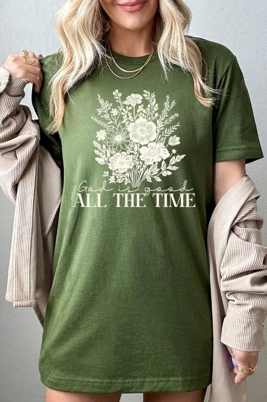 God Is Good Floral Graphic Tee
