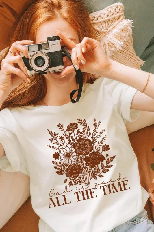 God Is Good Floral Graphic Tee