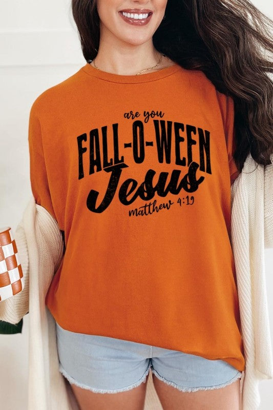 Are You Fall O Ween Jesus Graphic Heavy Cotton Tee