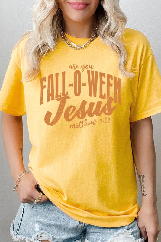 Are You Fall O Ween Jesus Graphic Heavy Cotton Tee