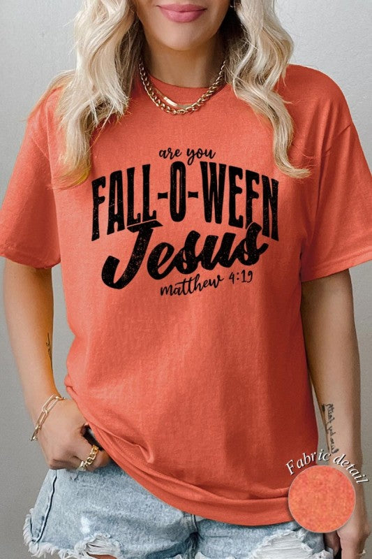 Are You Fall O Ween Jesus Graphic Heavy Cotton Tee