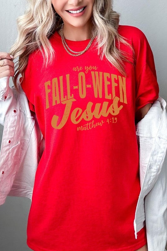 Are You Fall O Ween Jesus Graphic Heavy Cotton Tee