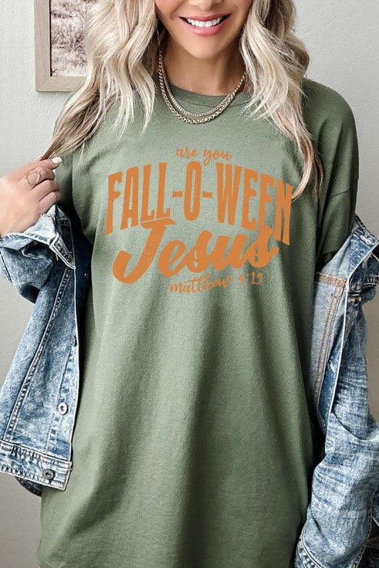 Are You Fall O Ween Jesus Graphic Heavy Cotton Tee