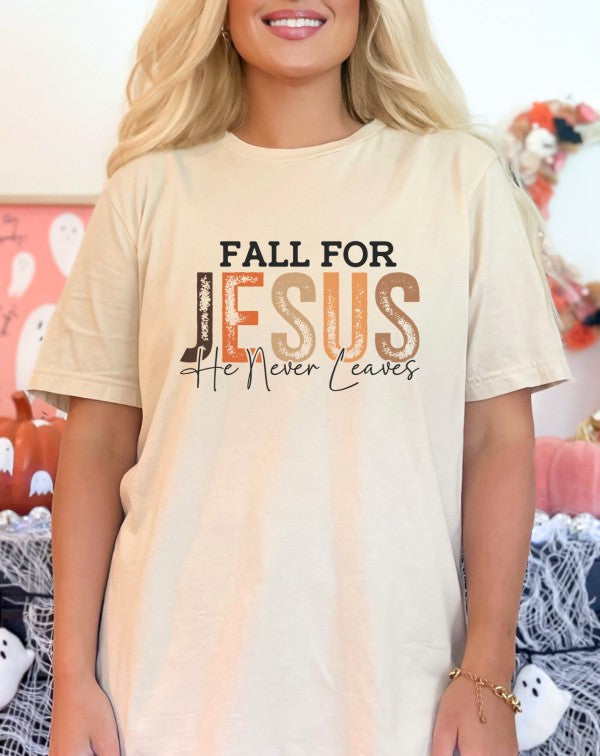 Fall For Jesus Halloween Graphic Tee Top