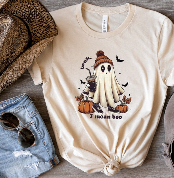 Bruh I Man Boo Halloween Graphic Tee Top