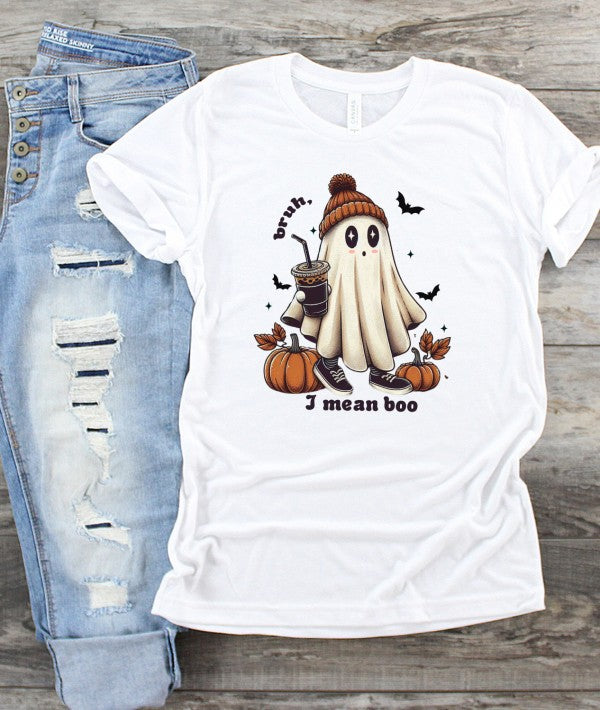 Bruh I Man Boo Halloween Graphic Tee Top