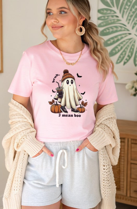 Bruh I Man Boo Halloween Graphic Tee Top