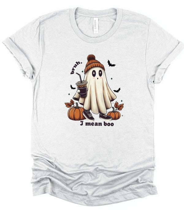 Bruh I Man Boo Halloween Graphic Tee Top
