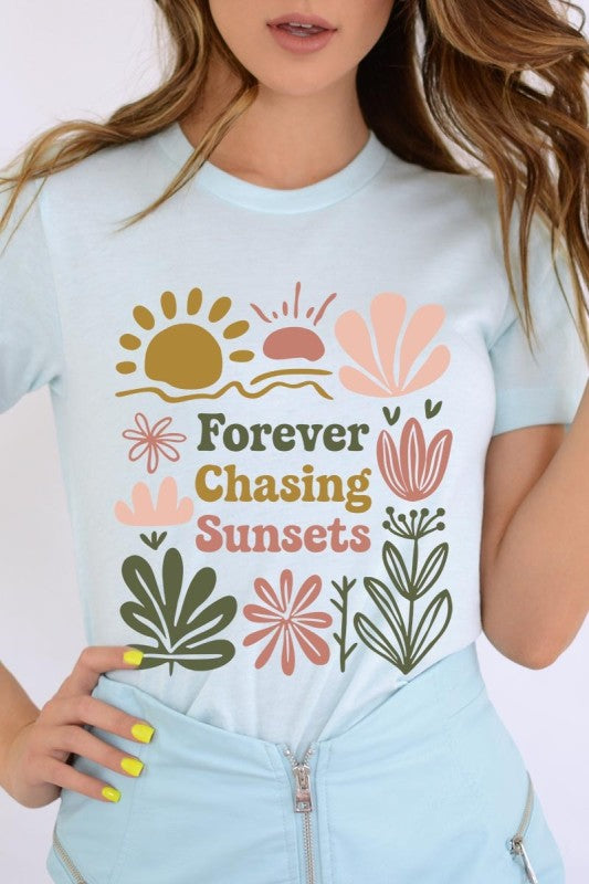 Forever Chasing Sunsets Graphic Plus Tee