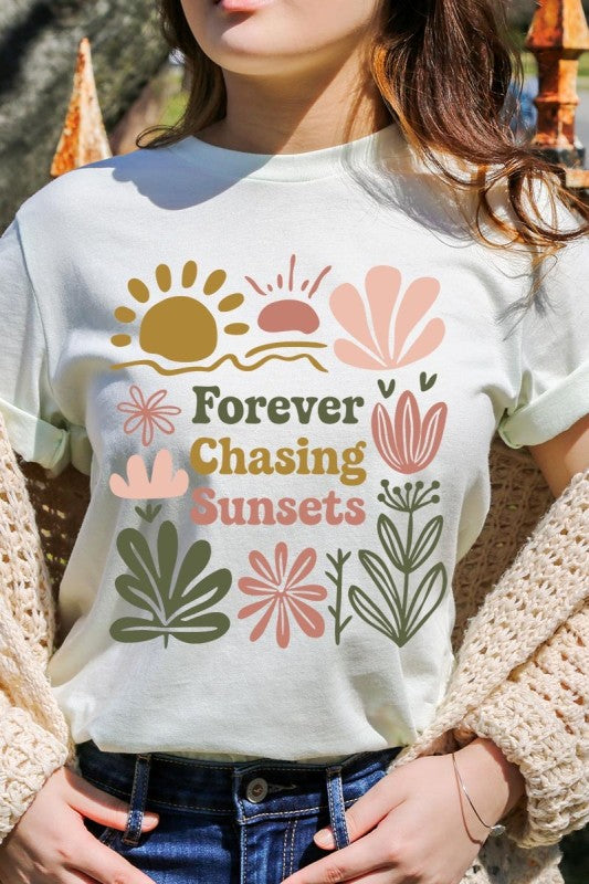Forever Chasing Sunsets Graphic Plus Tee