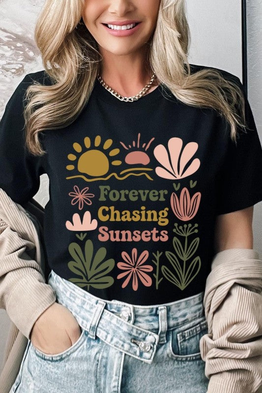 Forever Chasing Sunsets Graphic Plus Tee